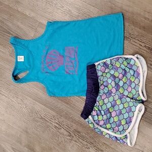 Urban Smalls FOREVER A MERMAID Matching Short & Tanktop Size 10
